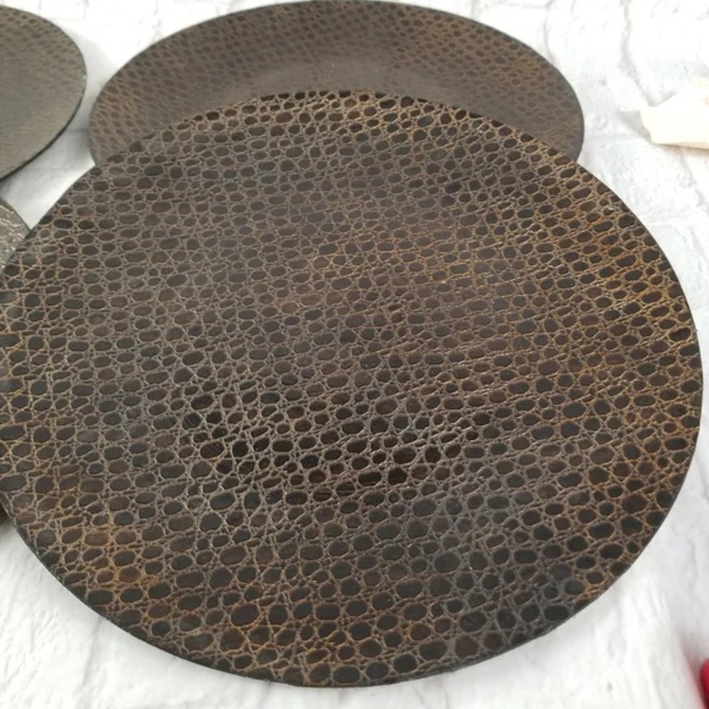 Plate Chargers Set of 6 Copper Brown - Picture 3 of 7
